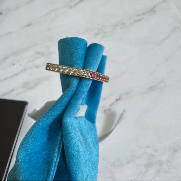 Alexa Leigh Undecided Think Twice Ring 14k Y Gold CZ Ruby Citrine Blue Topaz - Picture 14 of 14